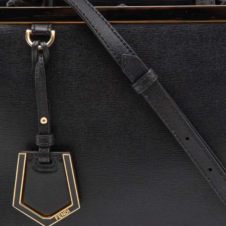 Pre Owned Fendi Black Leather Small 2Jours Tote