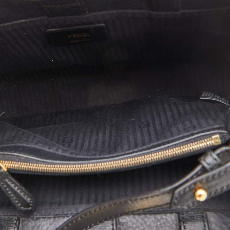 Pre Owned Fendi Black Leather Small 2Jours Tote
