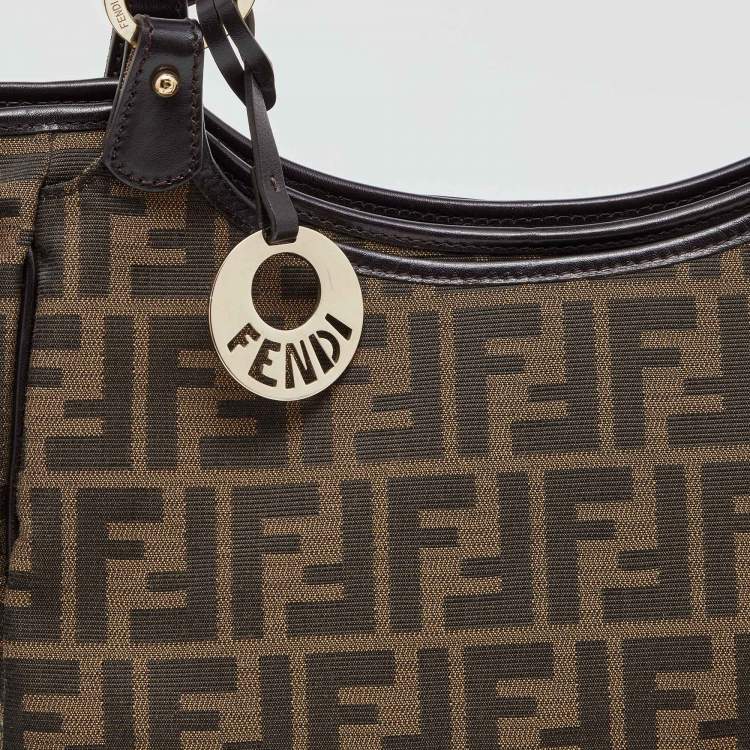 Pre Owned Fendi Tobacco Zucca Canvas and Leather Chef Shopper Tote