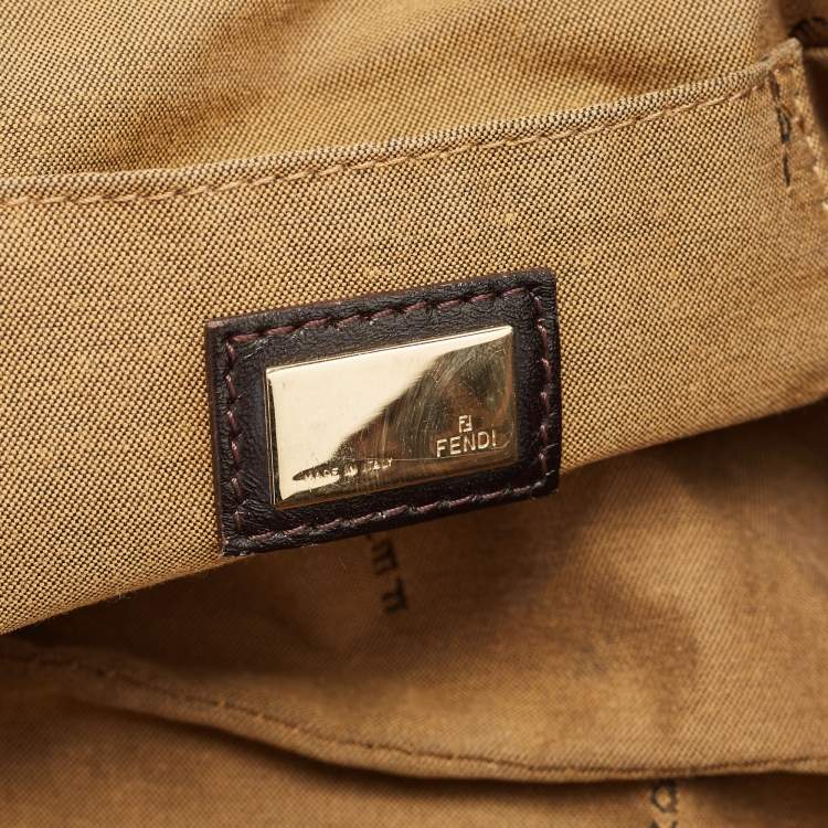 Pre Owned Fendi Tobacco Zucca Canvas and Leather Chef Flap Shoulder Bag