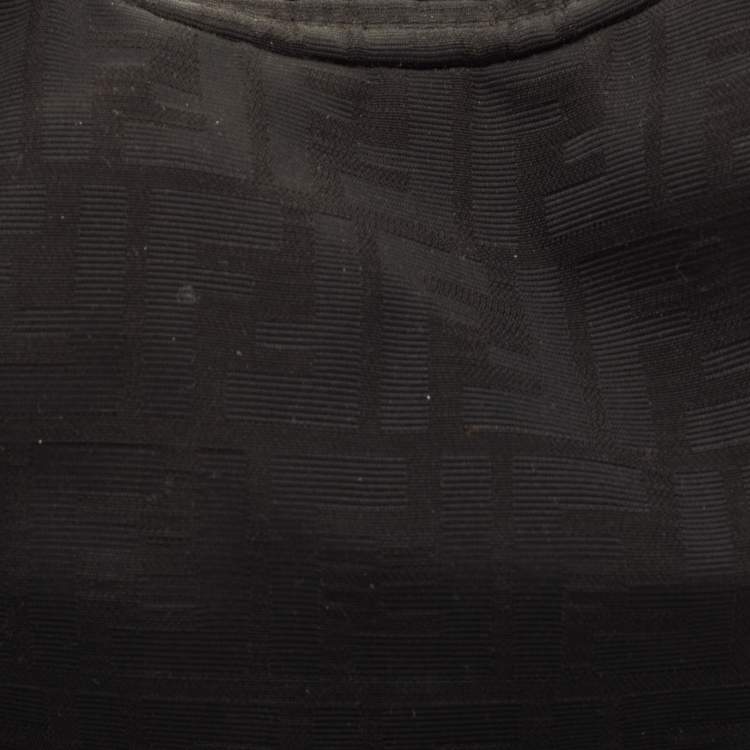 Pre Owned Fendi Black Zucca Canvas Chef Chain Link Hobo