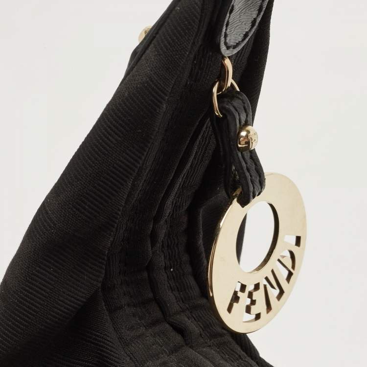 Pre Owned Fendi Black Zucca Canvas Chef Chain Link Hobo