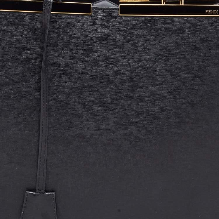 Pre Owned Fendi Black Leather Large 3Jours Tote
