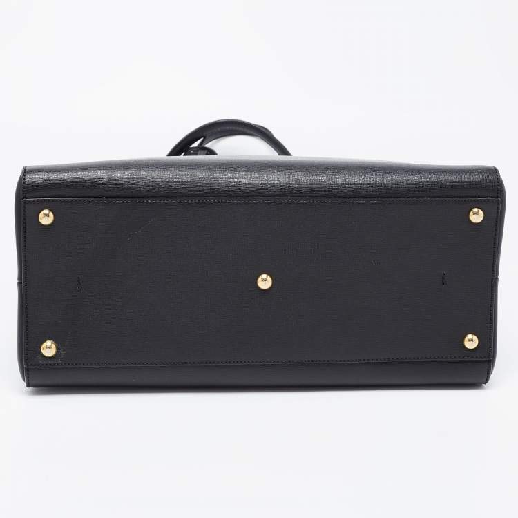 Pre Owned Fendi Black Leather Large 3Jours Tote