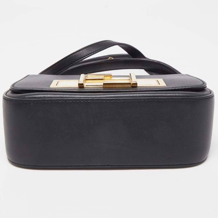 Pre Owned Fendi Black Leather Dolce 3Baguette Top Handle Bag