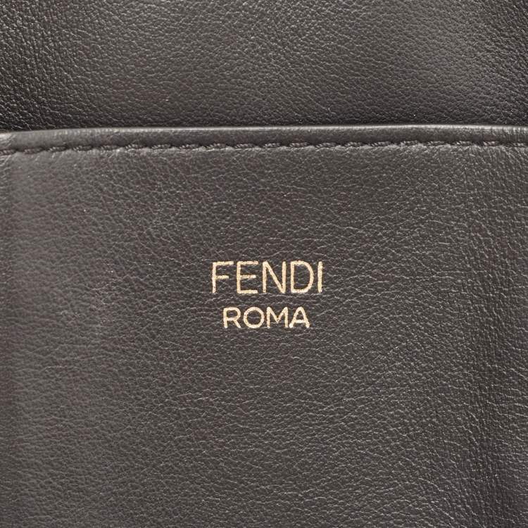 Pre Owned Fendi Black Leather and Mesh 3 Pockets Belt Bag
