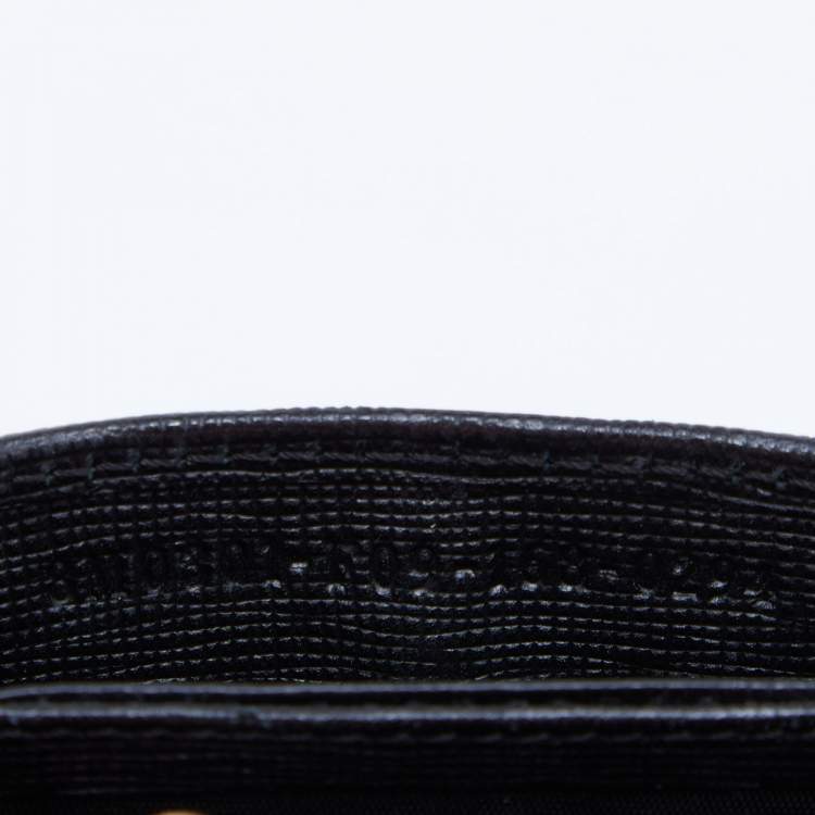مملوكة مسبقًا Fendi Black Leather Elite Card Holder