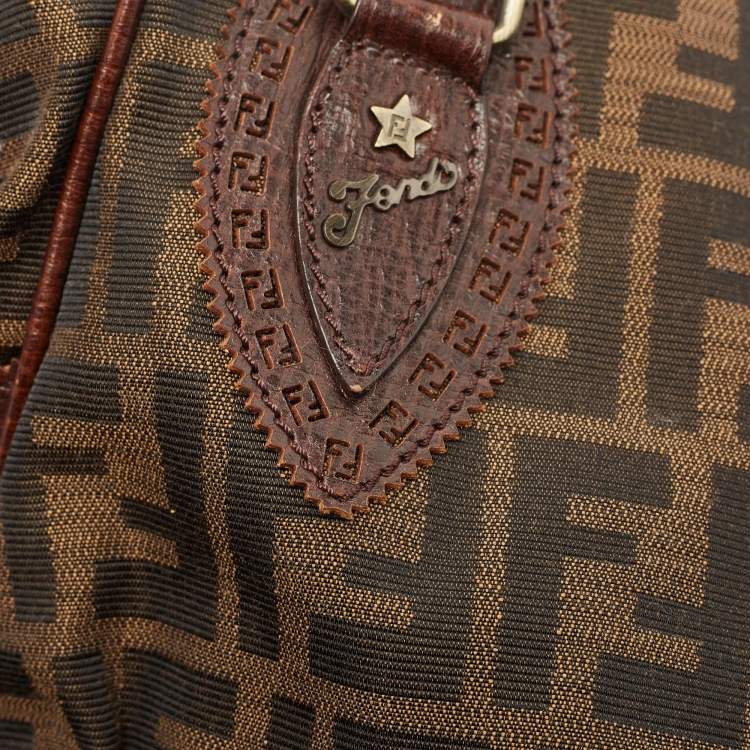 Pre Owned Fendi Tobacco Zucca Canvas and Leather Small Zucca Chef De Jour Bag