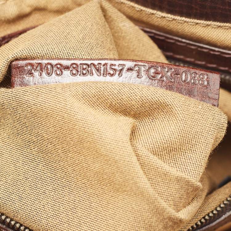 Pre Owned Fendi Tobacco Zucca Canvas and Leather Small Zucca Chef De Jour Bag