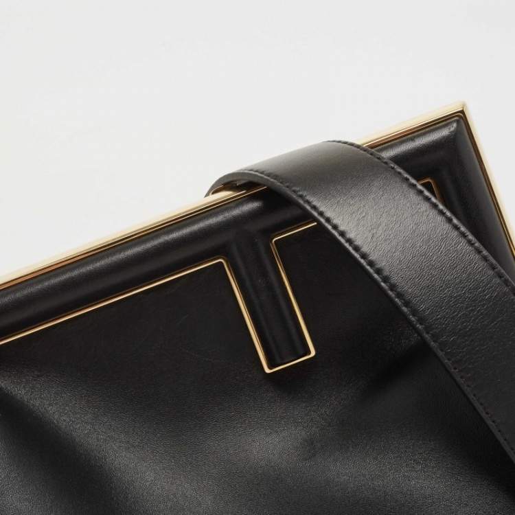 Pre Owned Fendi Black Leather Medium First Shoulder Bag