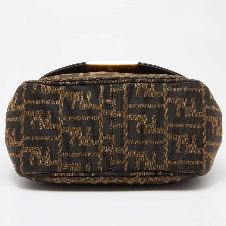 مملوكة مسبقًا Fendi Yellow/Tobacco Zucca Canvas and Leather Flap Crossbody Bag