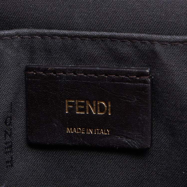 مملوكة مسبقًا Fendi Yellow/Tobacco Zucca Canvas and Leather Flap Crossbody Bag