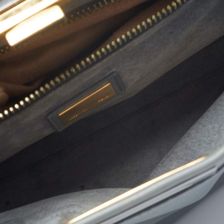 مملوكة مسبقًا Fendi Grey Leather Medium Peekaboo Top Handle Bag