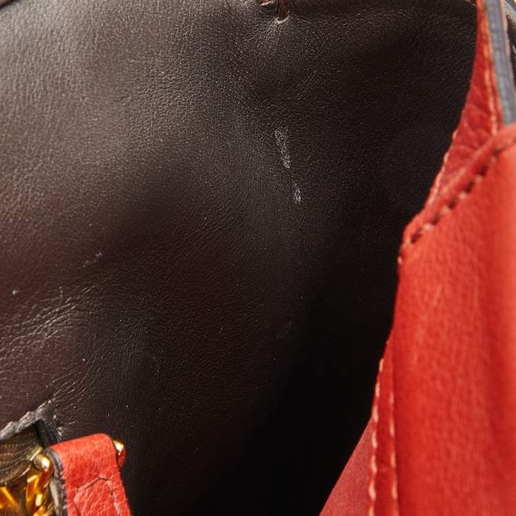 مملوكة مسبقًا  Fendi Rust Leather Large Peekaboo Iconic Top Handle Bag