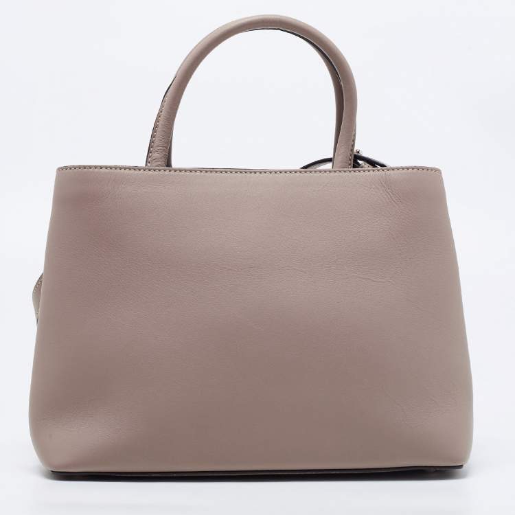 Pre Owned Fendi Dove-Grey Leather Petite 2Jours Tote