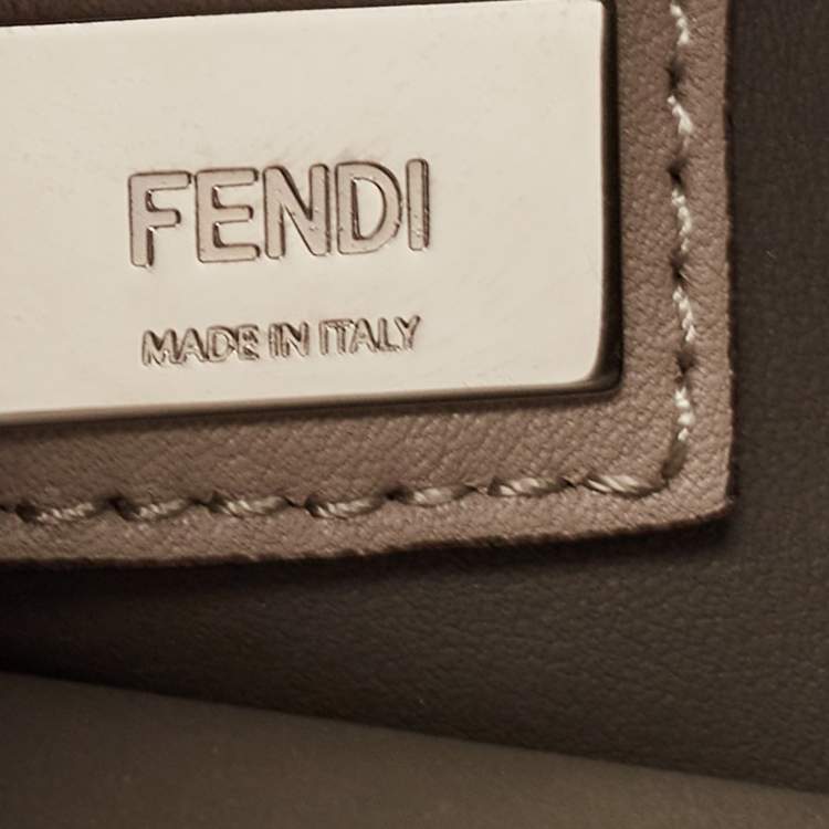 Pre Owned Fendi Dove-Grey Leather Petite 2Jours Tote