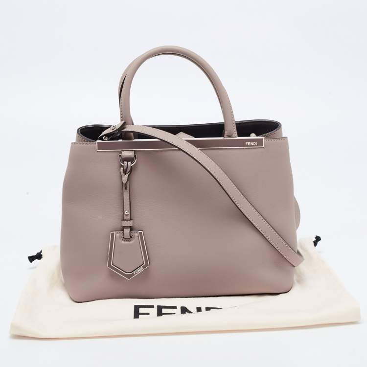 Pre Owned Fendi Dove-Grey Leather Petite 2Jours Tote