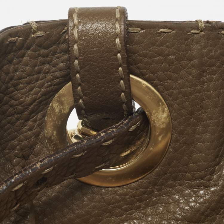 Pre Owned Fendi Brown Selleria Leather Hobo