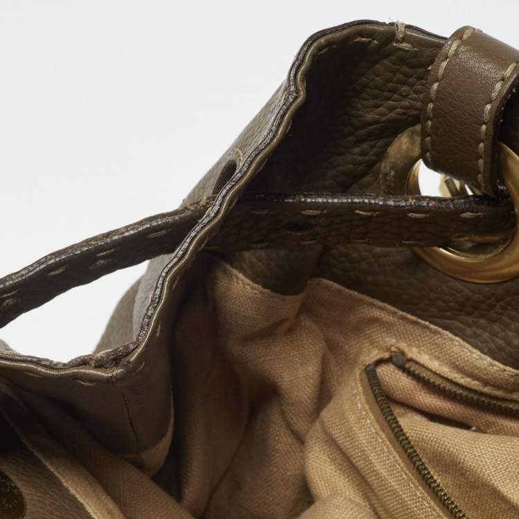 Pre Owned Fendi Brown Selleria Leather Hobo