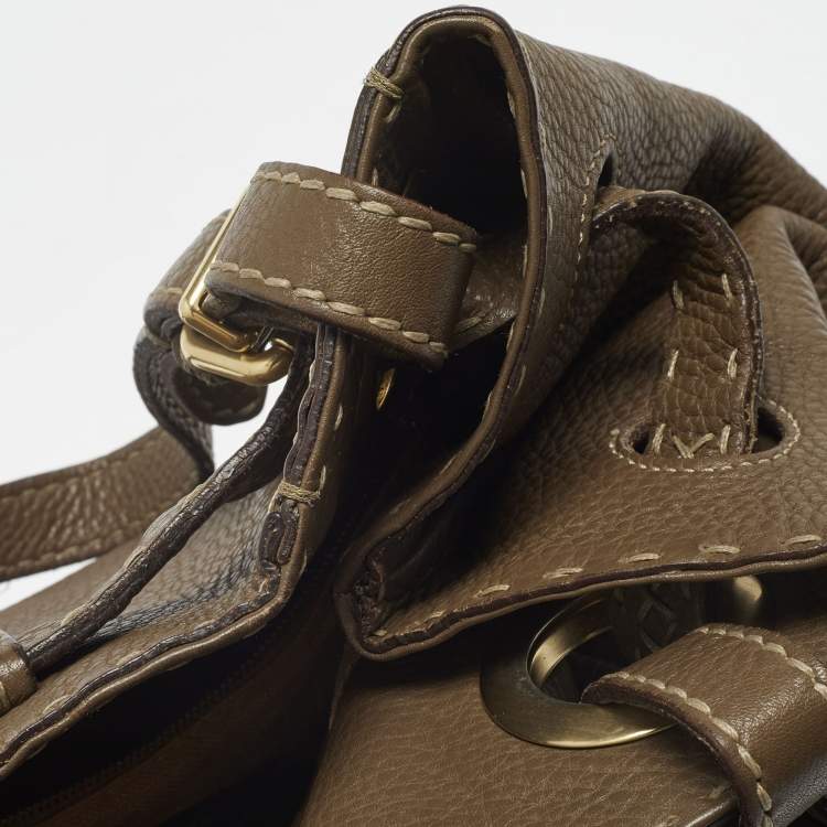 Pre Owned Fendi Brown Selleria Leather Hobo