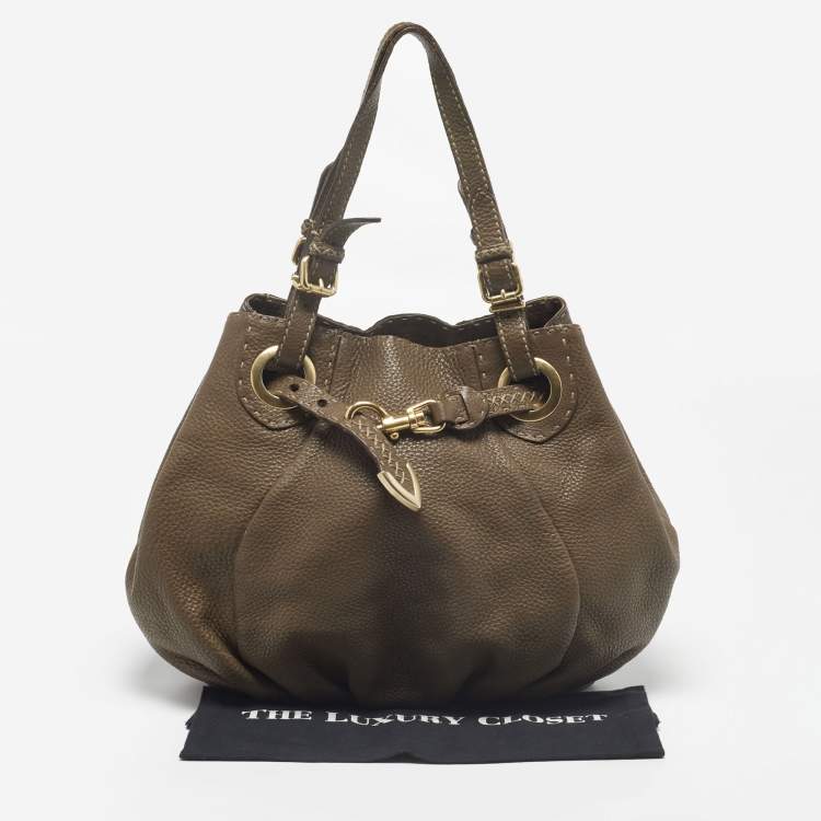 Pre Owned Fendi Brown Selleria Leather Hobo