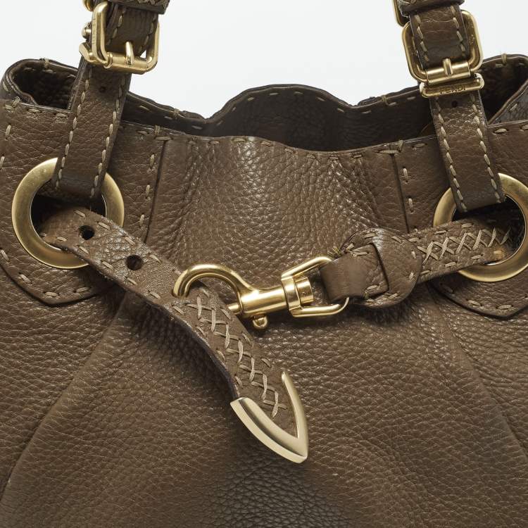 Pre Owned Fendi Brown Selleria Leather Hobo