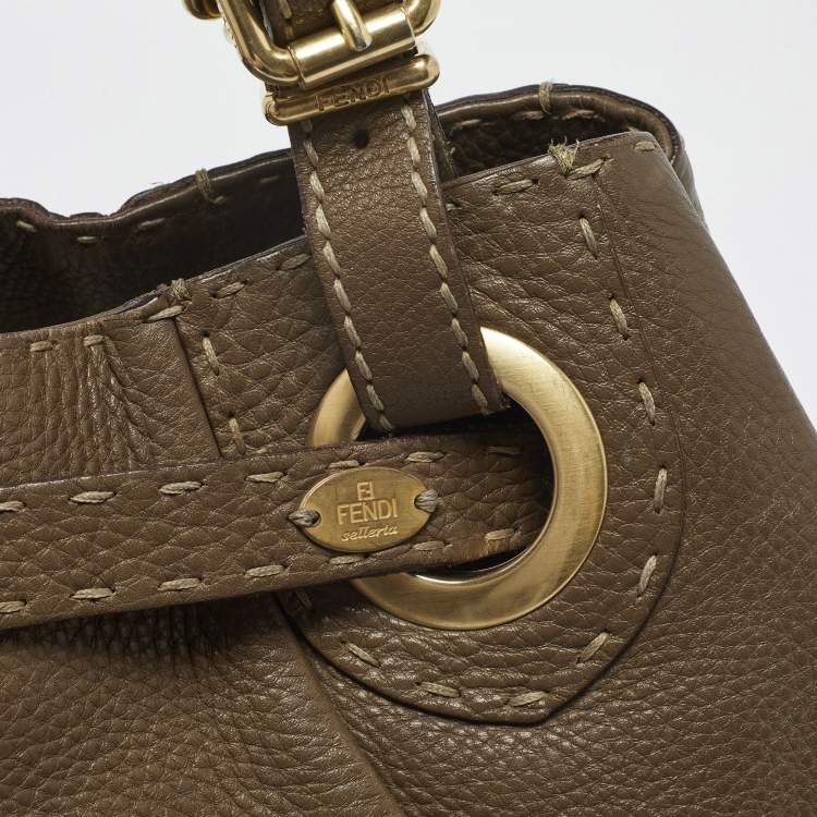 Pre Owned Fendi Brown Selleria Leather Hobo
