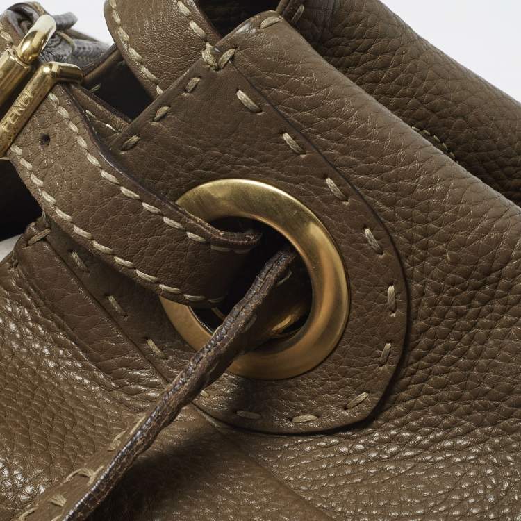 Pre Owned Fendi Brown Selleria Leather Hobo