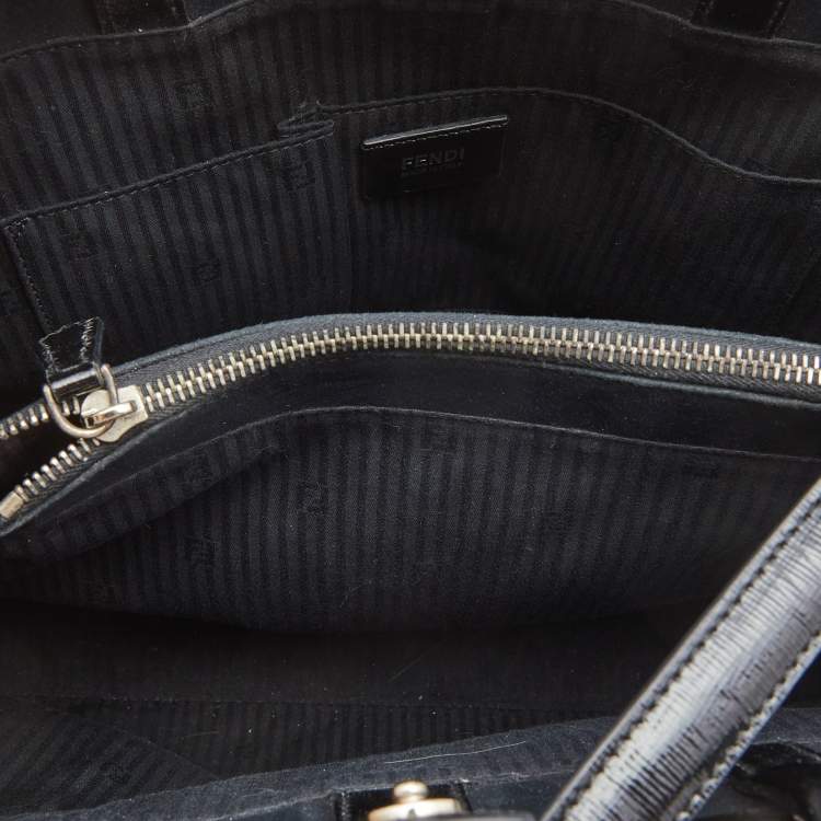 Pre Owned Fendi Black Patent Leather Medium 2Jours Tote