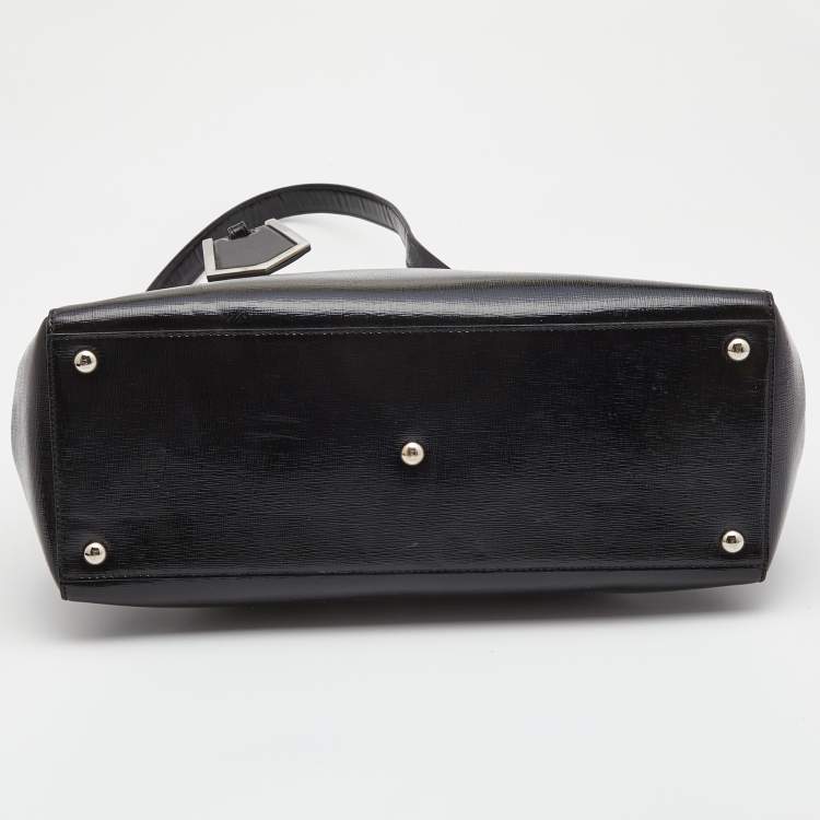 Pre Owned Fendi Black Patent Leather Medium 2Jours Tote