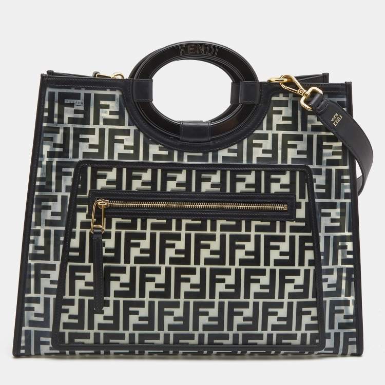 Fendi Black/Clear FF PVC and Leather Large Runaway Tote Fendi | The ...