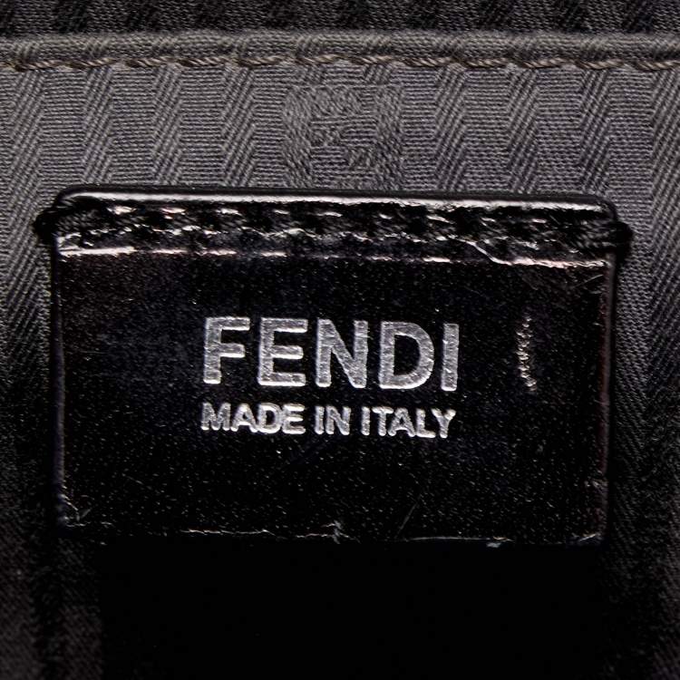 Pre Owned Fendi Grey Leather Small Demi Jour Top Handle Bag