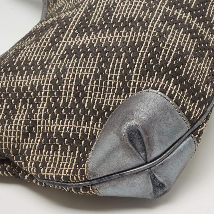 Pre Owned Fendi Grey Fabric and Leather Hobo