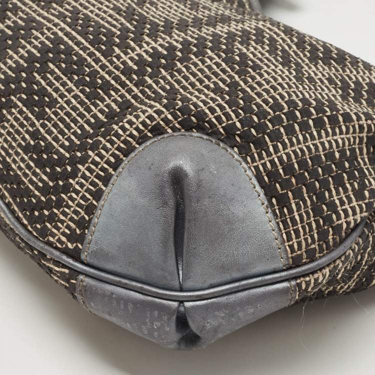 Pre Owned Fendi Grey Fabric and Leather Hobo