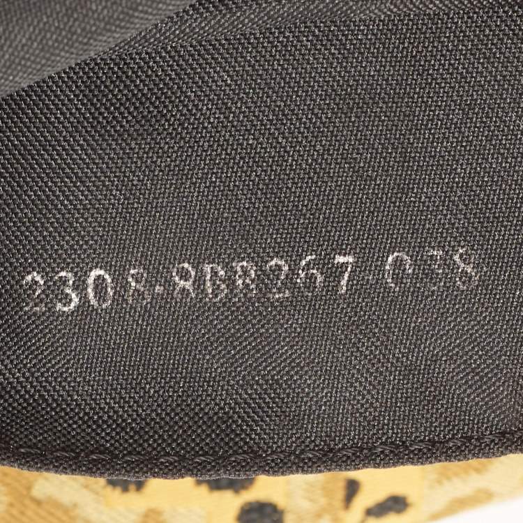 Pre Owned Fendi Black/Yellow FF Zebra Print Fabric Shoulder Bag