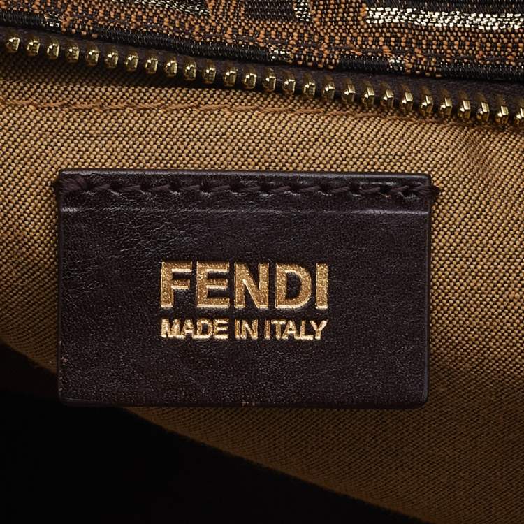 مملوكة مسبقًا Fendi Brown/Gold Zucca Canvas and Leather Chef Shoulder Bag