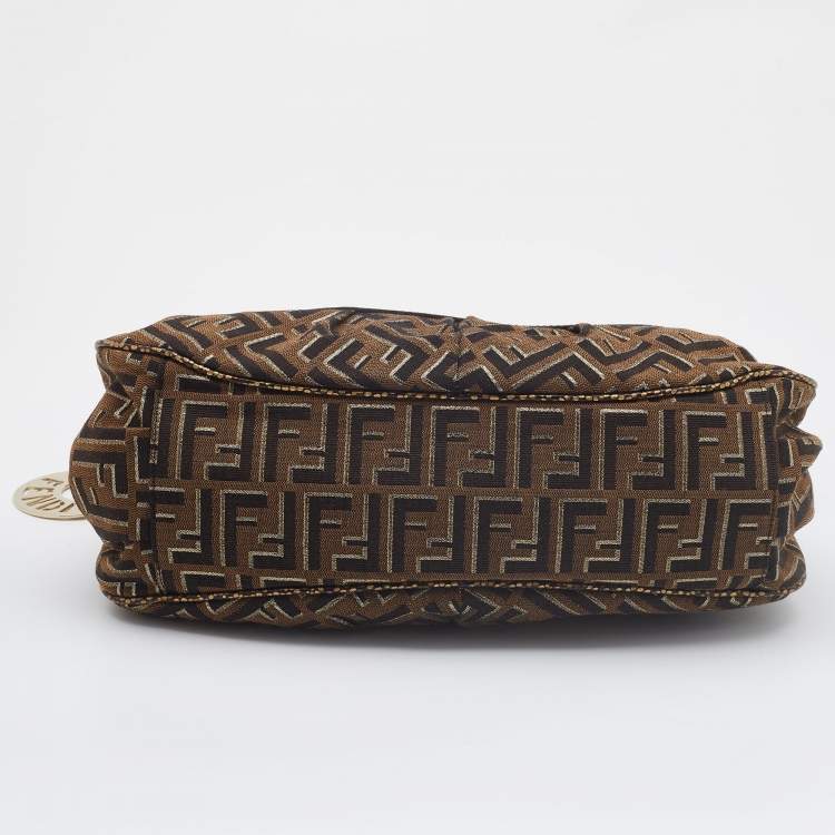 مملوكة مسبقًا Fendi Brown/Gold Zucca Canvas and Leather Chef Shoulder Bag