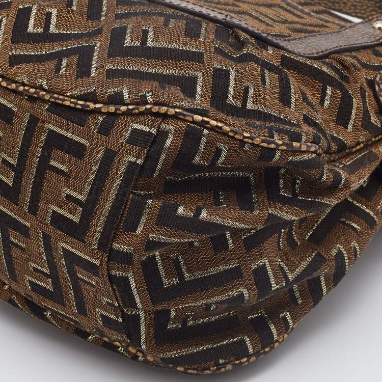 مملوكة مسبقًا Fendi Brown/Gold Zucca Canvas and Leather Chef Shoulder Bag
