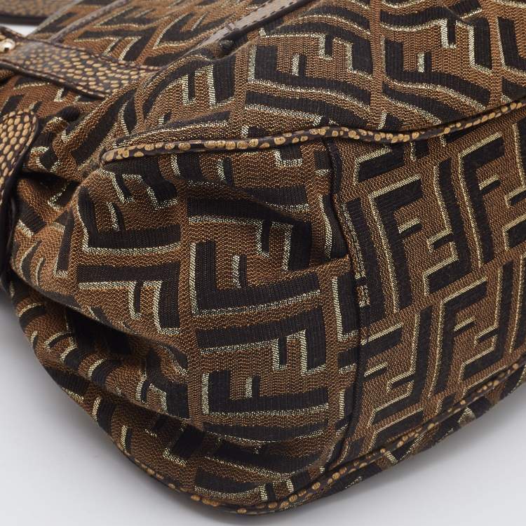 مملوكة مسبقًا Fendi Brown/Gold Zucca Canvas and Leather Chef Shoulder Bag