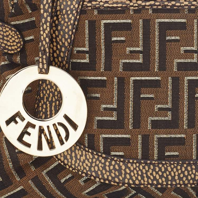 مملوكة مسبقًا Fendi Brown/Gold Zucca Canvas and Leather Chef Shoulder Bag