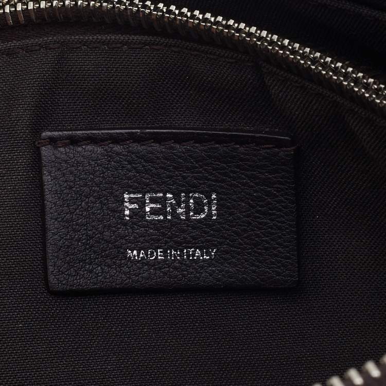 Pre Owned Fendi Grey/Black Leather Medium By The Way Satchel
