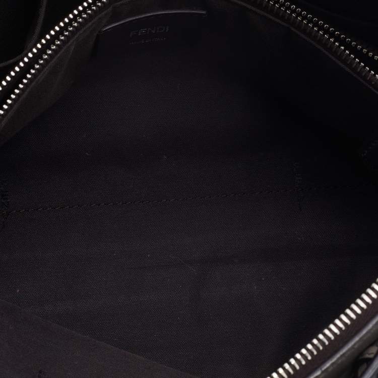 Pre Owned Fendi Grey/Black Leather Medium By The Way Satchel