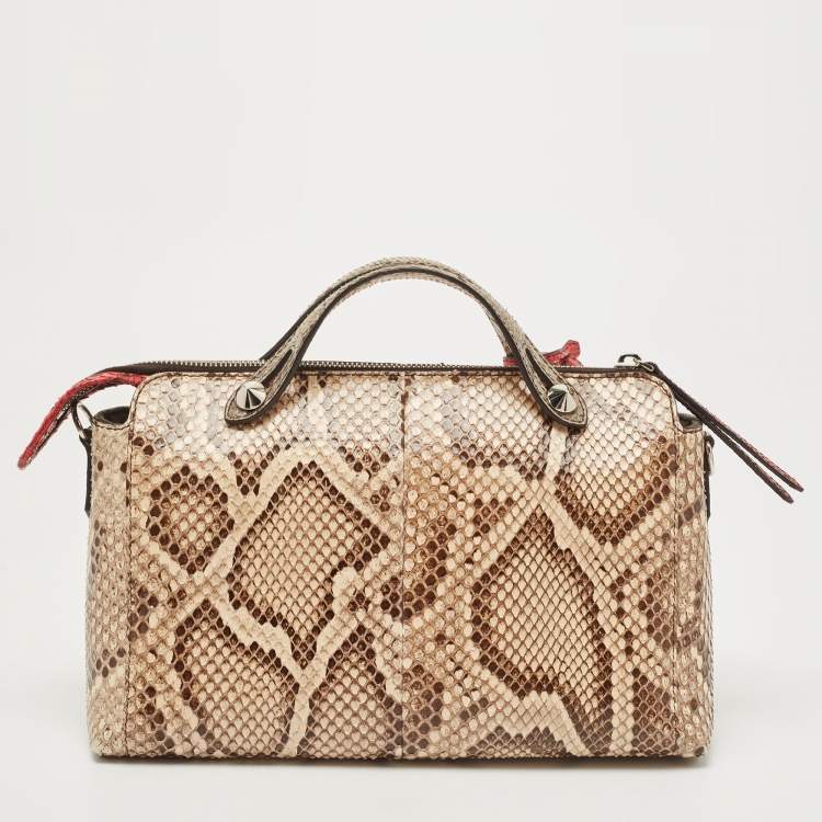 Pre Owned Fendi Tricolor Python Small By The Way Shoulder Bag