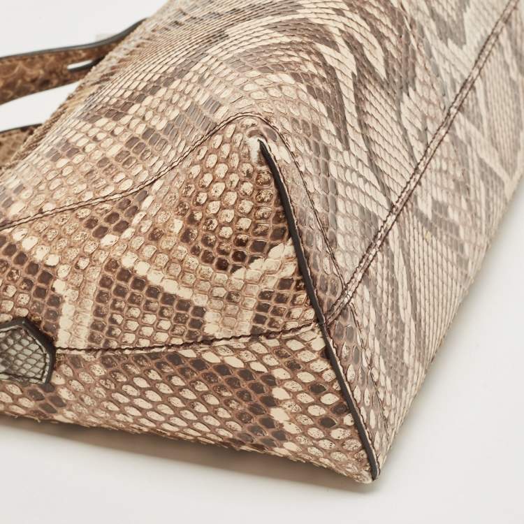 Pre Owned Fendi Tricolor Python Small By The Way Shoulder Bag