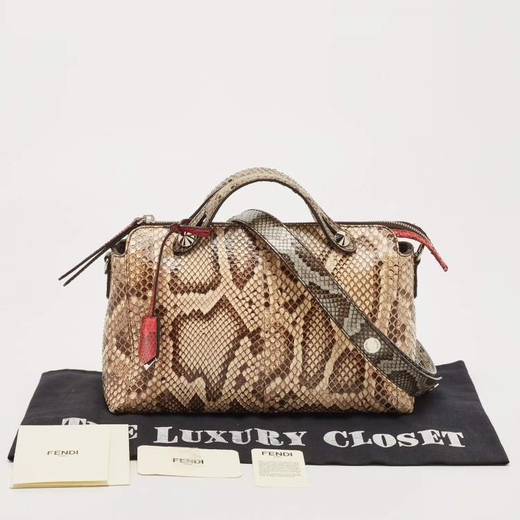 Pre Owned Fendi Tricolor Python Small By The Way Shoulder Bag