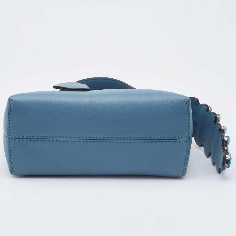 مملوكة مسبقًا Fendi Light Blue Leather Mini By The Way Crossbody Bag