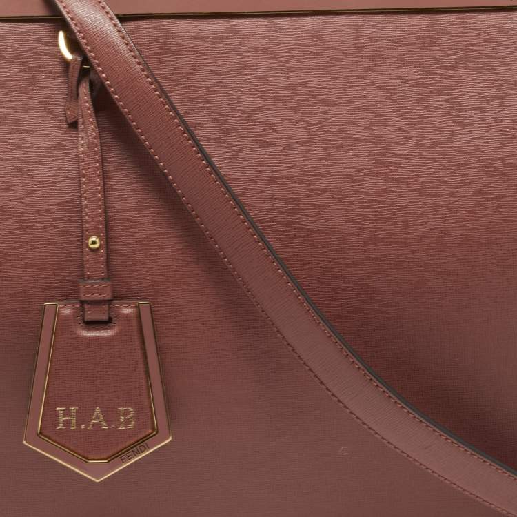 Pre Owned Fendi Old Rose Leather Medium 2Jours Tote
