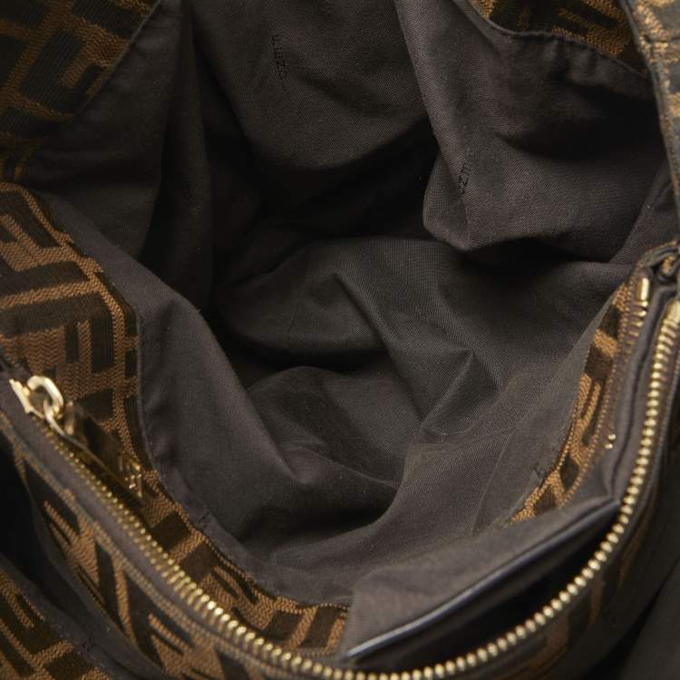 مملوكة مسبقًا Fendi Tobacco Zucca Canvas and Patent Leather Mia Bag