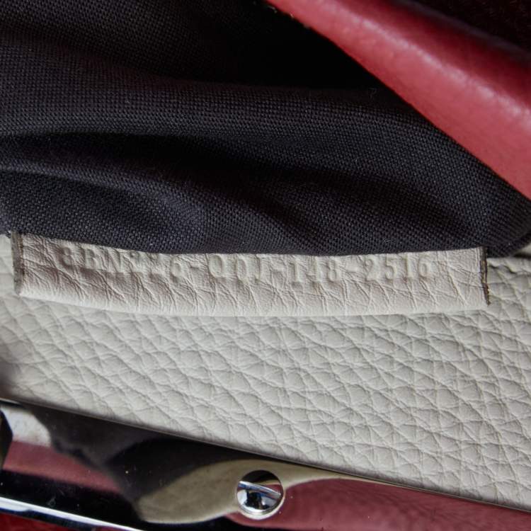 Pre Owned Fendi Red Selleria Leather Medium Peekaboo Top Handle Bag