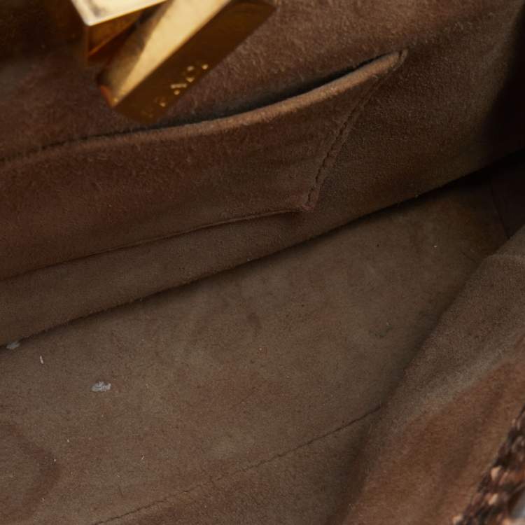 مملوكة مسبقًا Fendi Multicolor Python Mini Peekaboo Top Handle Bag